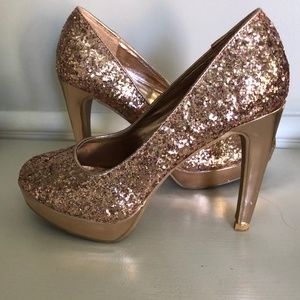 Rose Gold Glitter Heels